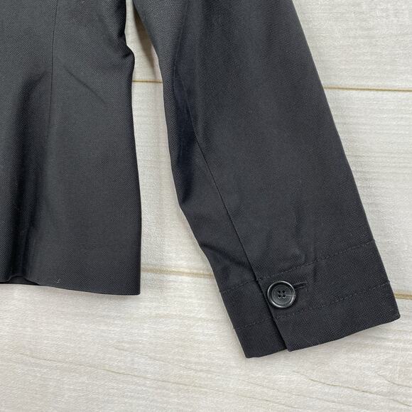 Ann Taylor Blazer Jacket Womens 10 Black Stretch Cotton Lined Two Button Casual - Picture 10 of 10